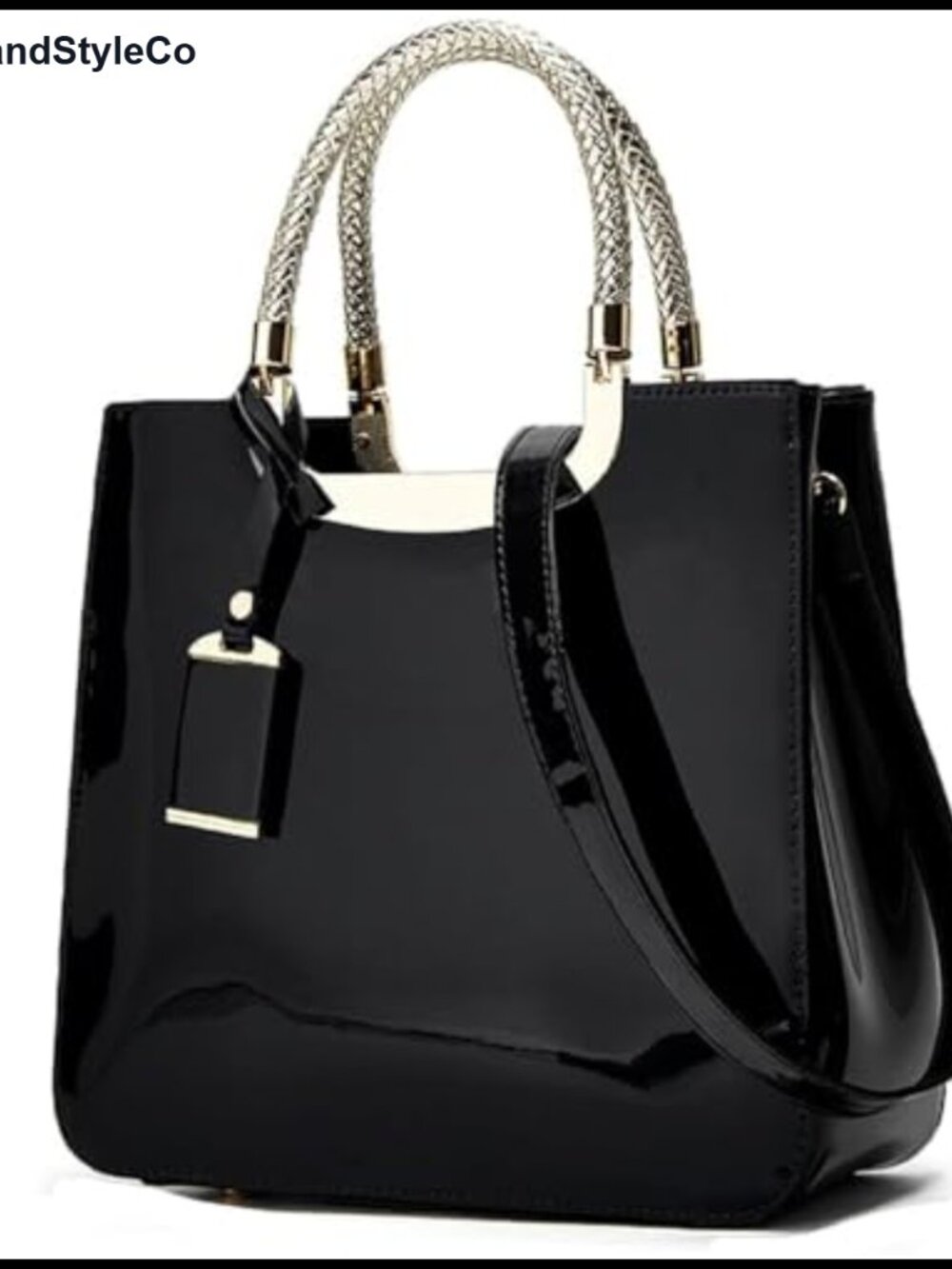 Patent Leather Satchel Bag Top Handle Shoulder Purse Tote